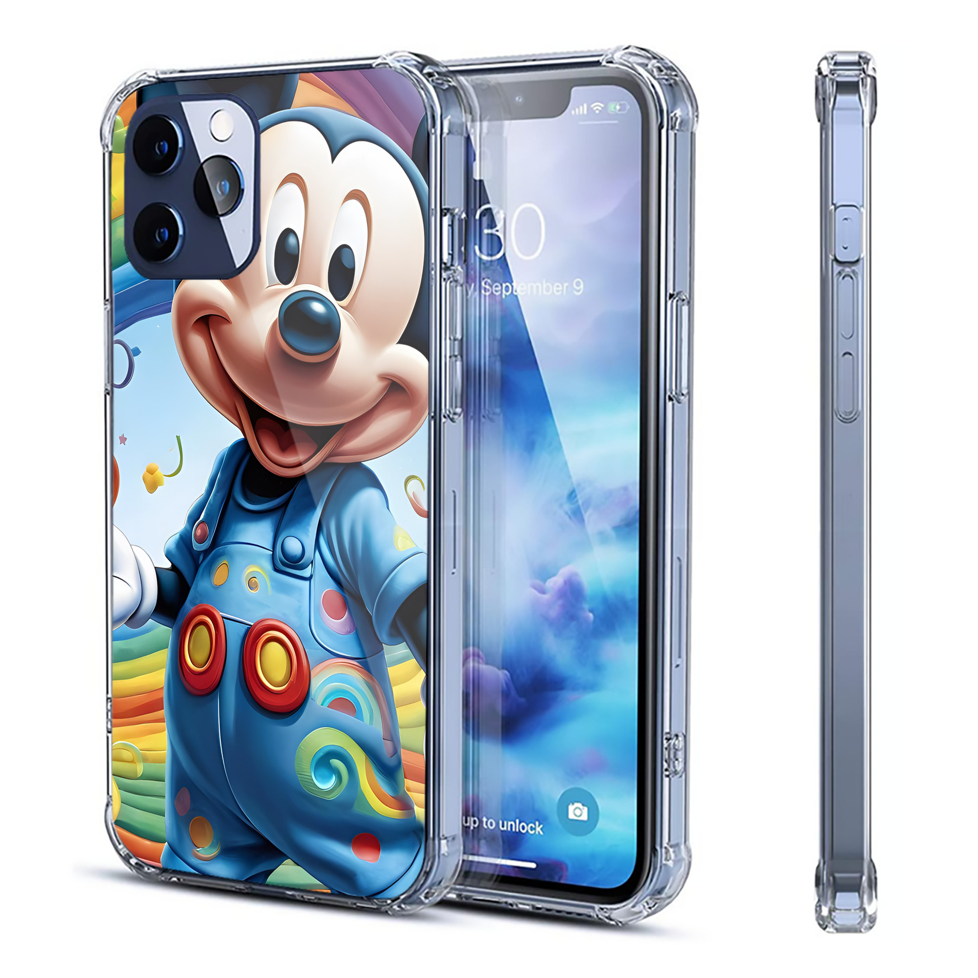 （画像用） ミッキーマウス Mickey Mouse 【iPhone 12シリーズ対応】透明スマホケース（クリアソフトケース）
